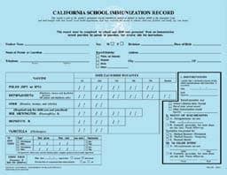 California Immunization Blue Card Printable